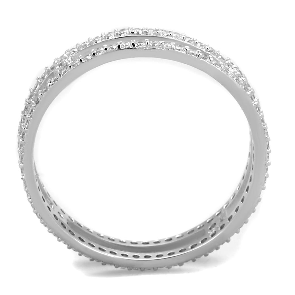 TS434 - Rhodium 925 Sterling Silver Ring with AAA Grade CZ in Clear-2