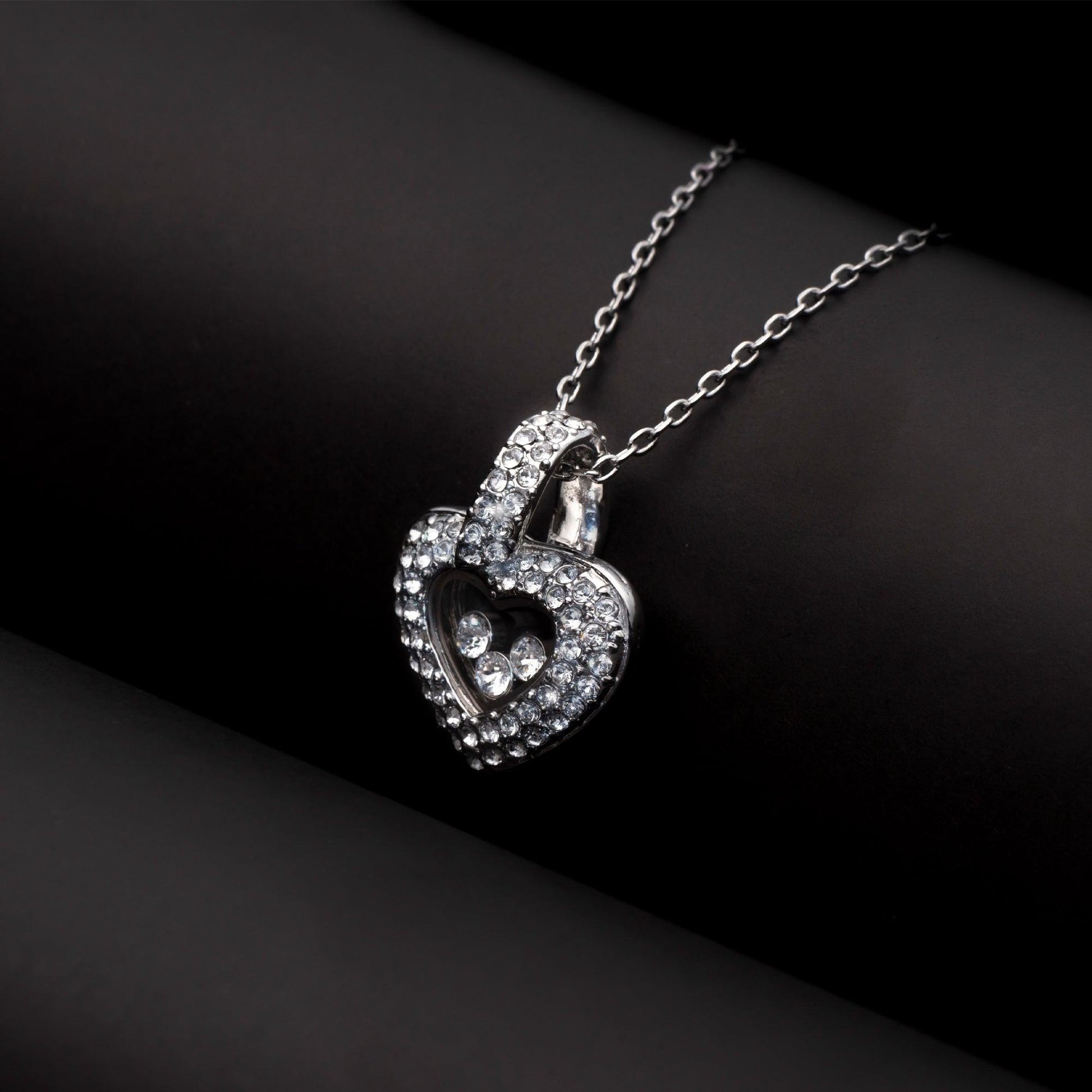 To My Beautiful Mom on My Wedding Day - Tryndi Floating Heart Necklace-2
