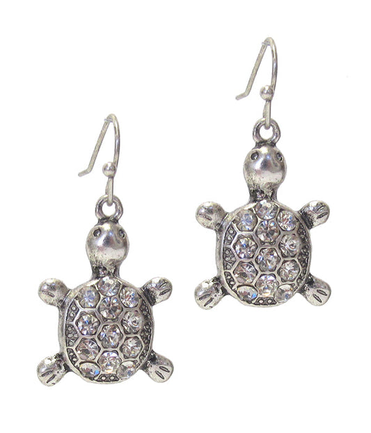 CRYSTAL TURTLE EARRING-0